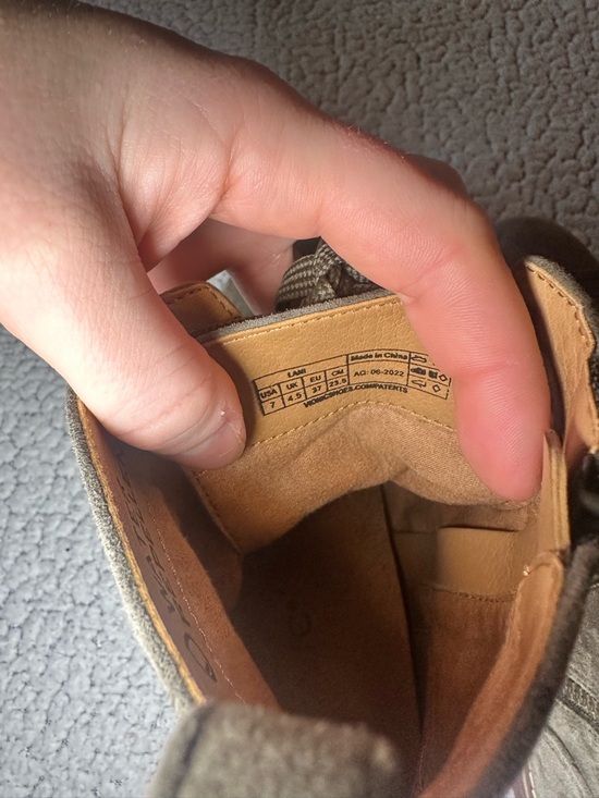 Worn once VIONIC Lani Olive Suede Lace-Up Water Repel. Combat Boots Size 7 - Picture 8 of 10